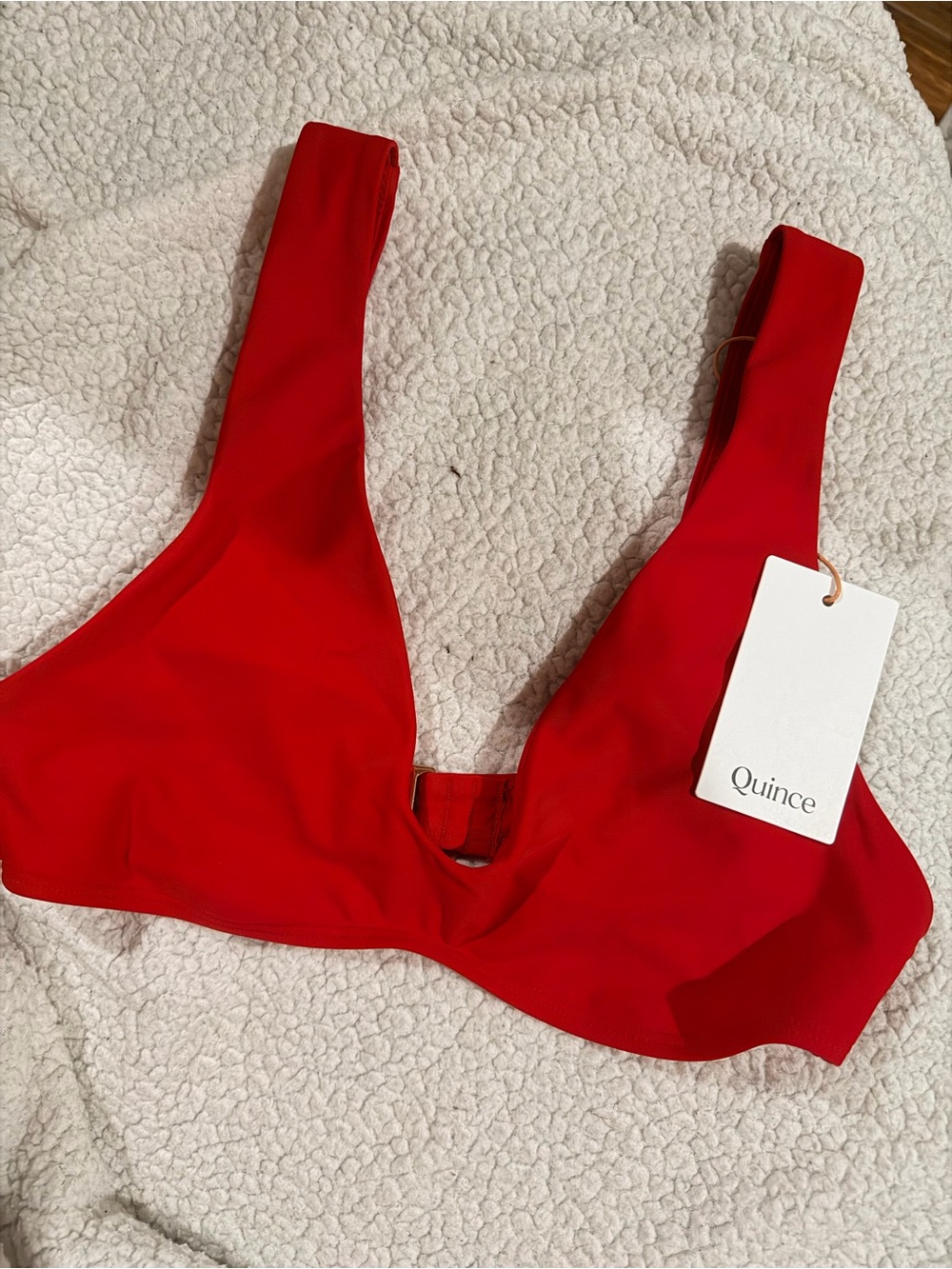 Quince Vibrant Red Scoop Bikini Top